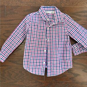 Janie and Jack Plaid Poplin Button Down Shirt Size 3